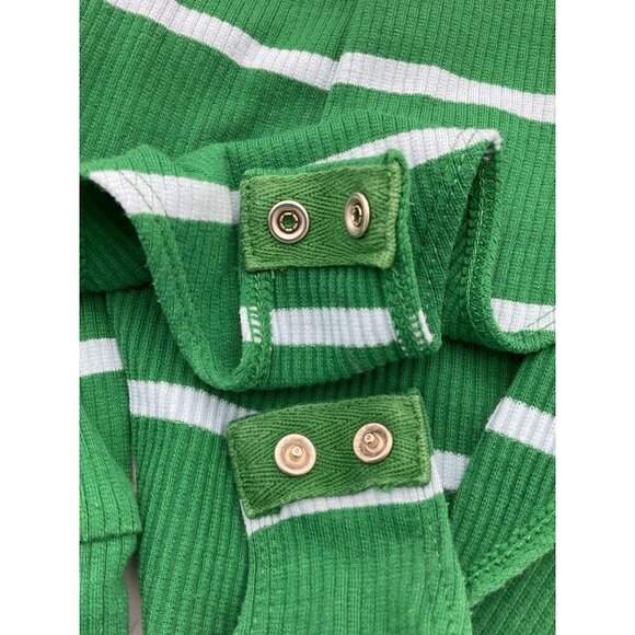 La Ligne X Target Green Light Blue Striped LS V-Neck Button-Front Bodysuit XS - Picture 4 of 7